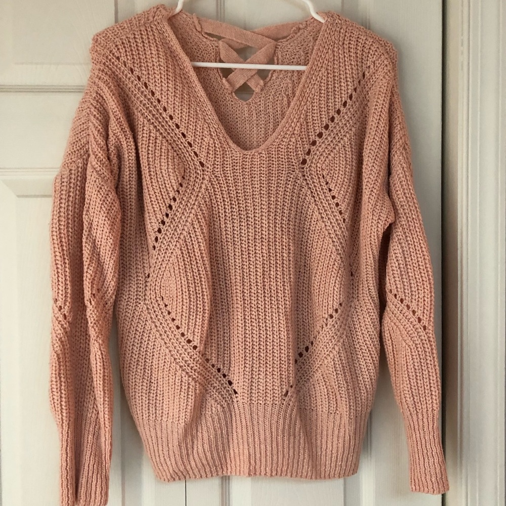 Knit pink sweater, no tags.